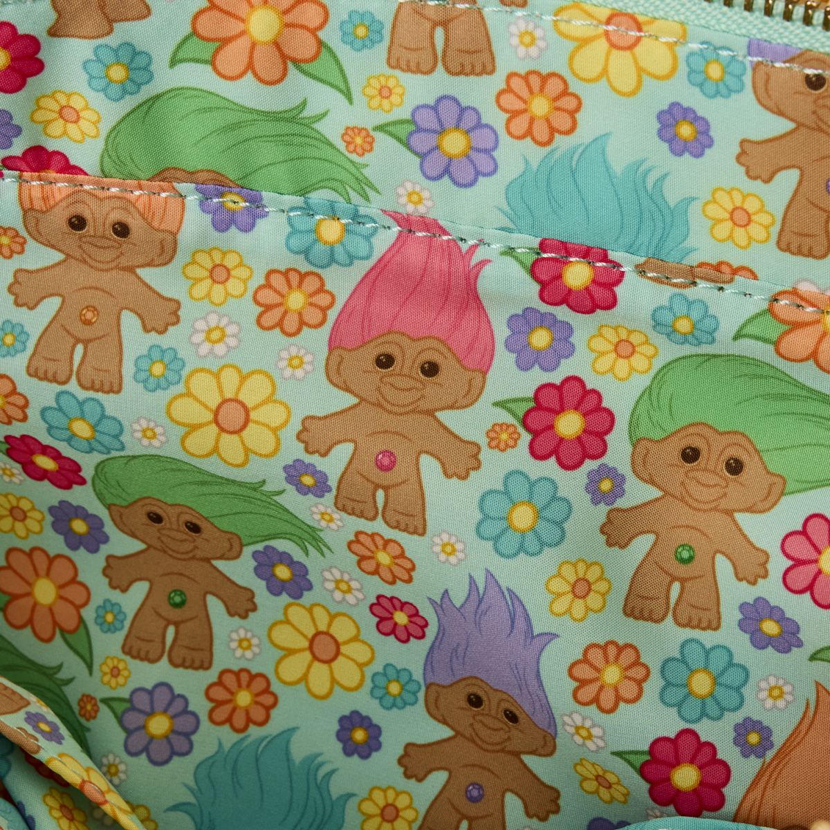 Classic Good Luck Trolls Plush Glitter Tote Crossbody Bag with Coin Bag