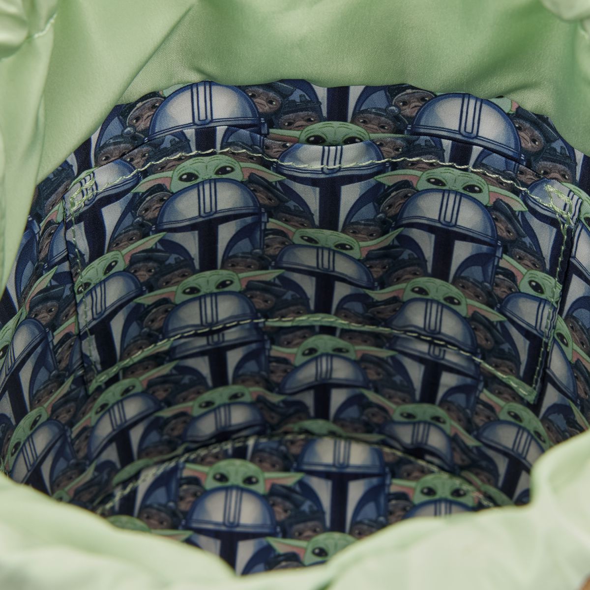 The Mandalorian Grogu & Anzellan Drawstring Bucket Crossbody Bag with Coin Bag