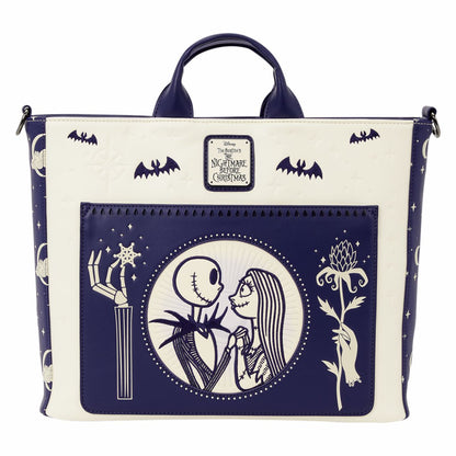 The Nightmare Before Christmas Jack Skellington & Sally Night Sky Convertible Backpack and Tote Crossbody Bag