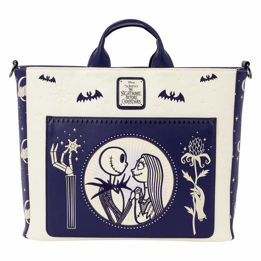 The Nightmare Before Christmas Jack Skellington & Sally Night Sky Convertible Backpack and Tote Crossbody Bag