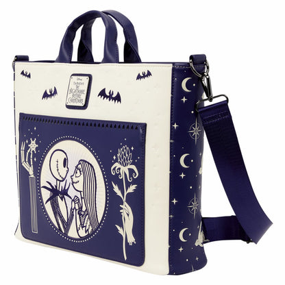 The Nightmare Before Christmas Jack Skellington & Sally Night Sky Convertible Backpack and Tote Crossbody Bag