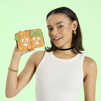 Donald & Daisy Jack-o'-Lantern Exclusive Glow Zip Around Wallet