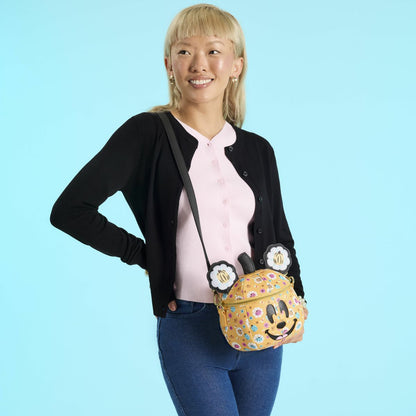 Mickey Mouse Floral Pumpkin Head Glow Figural Crossbody Bag