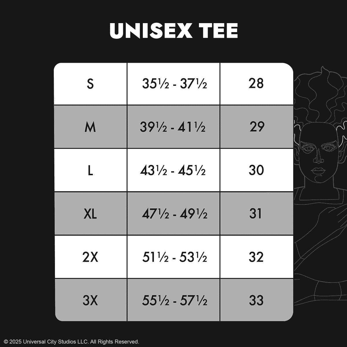 Universal Monsters The Bride Of Frankenstein Unisex Tee