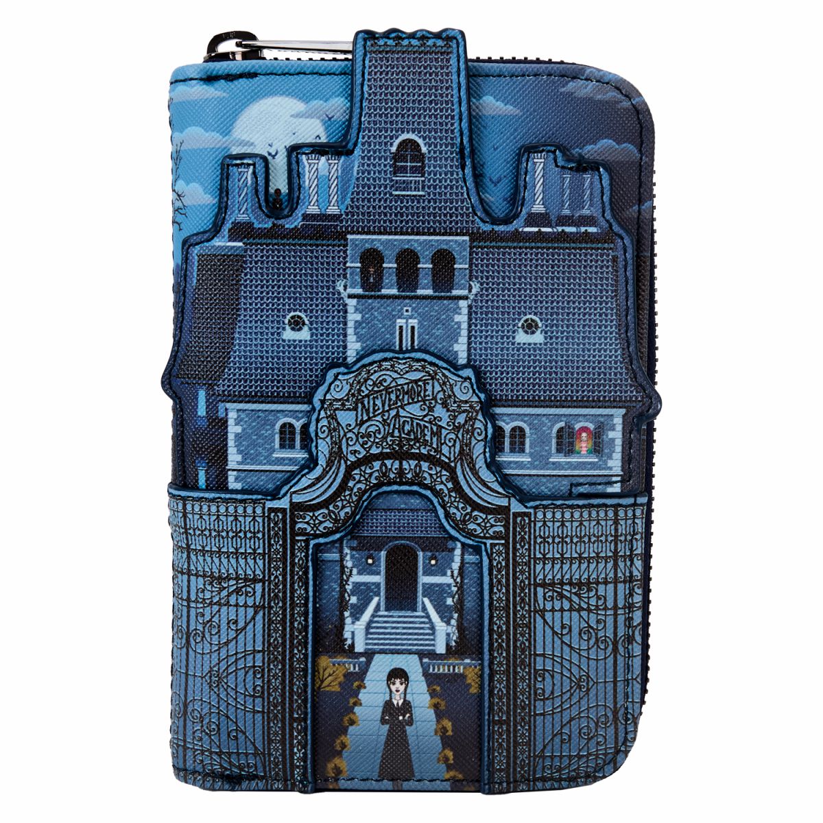Wednesday Nevermore Academy Castle Zip Around Wallet