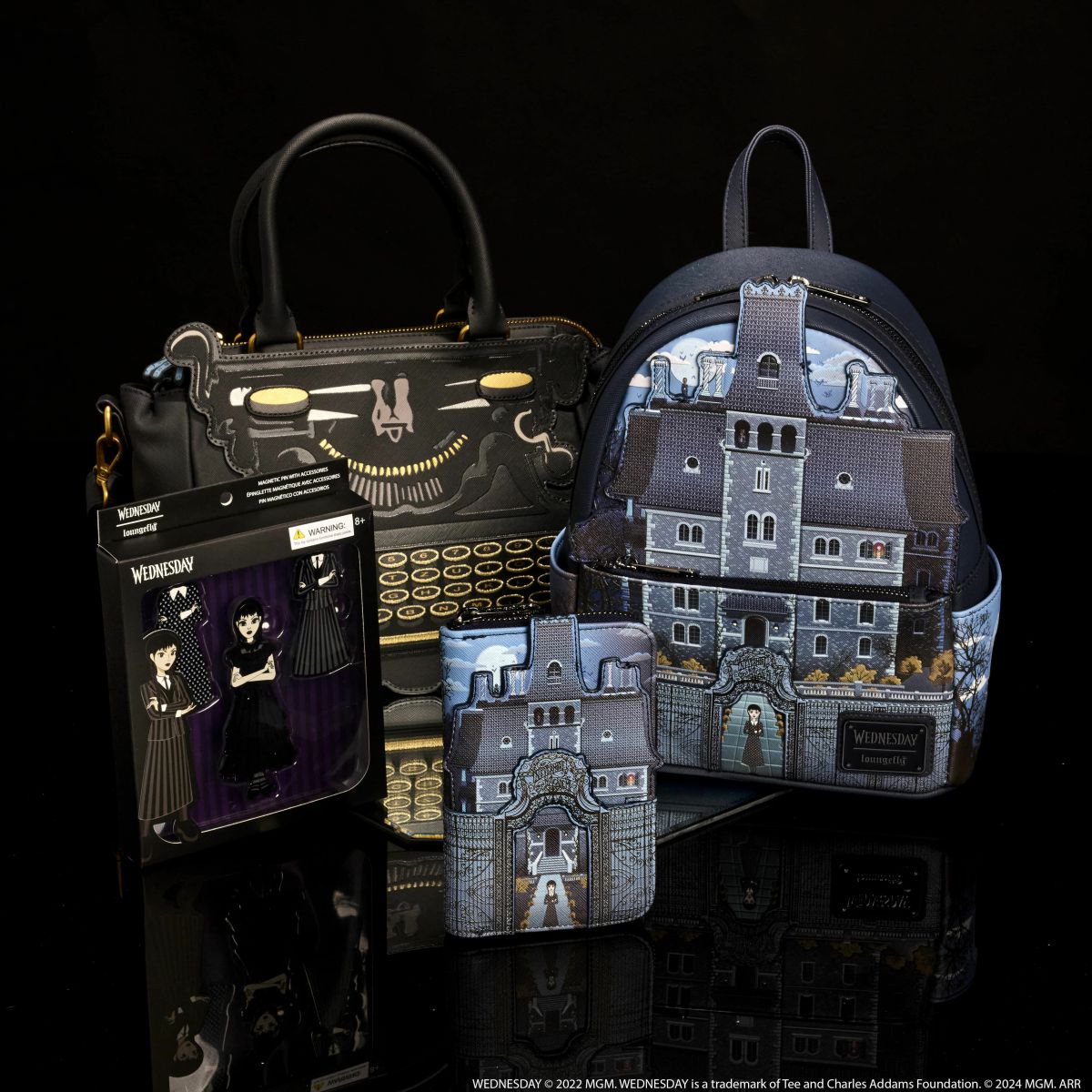 Wednesday Nevermore Academy Castle Zip Around Wallet