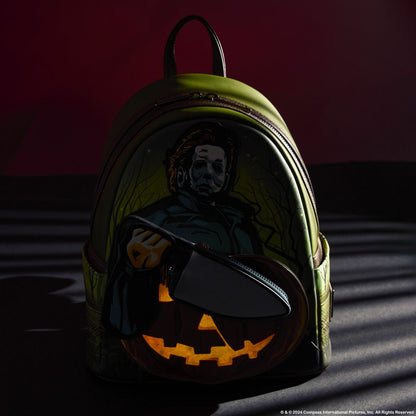 Halloween Michael Myers Pumpkin Glow Mini Backpack With Coin Bag