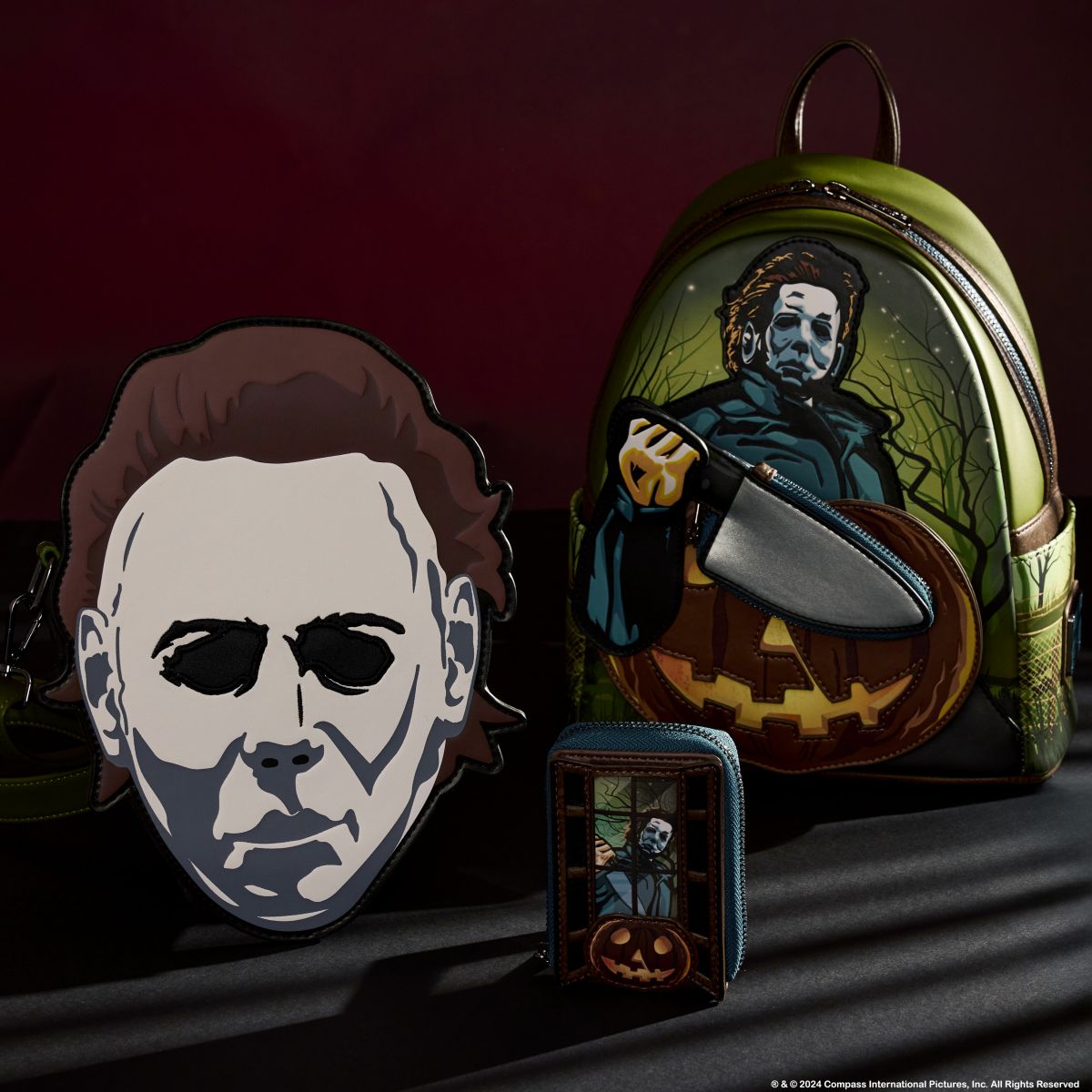 Halloween Michael Myers Pumpkin Glow Mini Backpack With Coin Bag