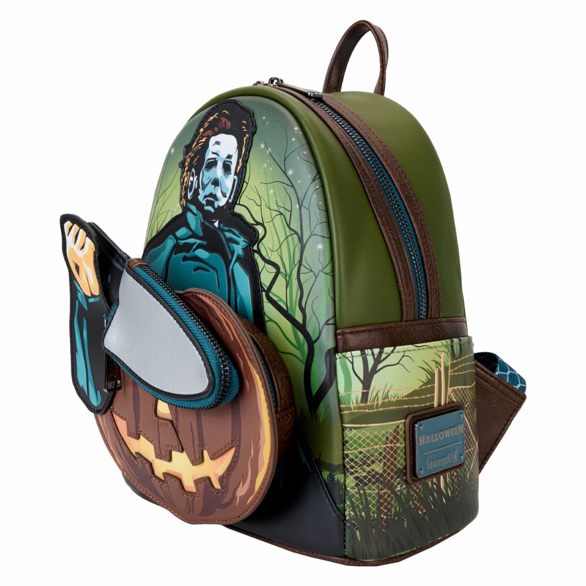 Halloween Michael Myers Pumpkin Glow Mini Backpack With Coin Bag