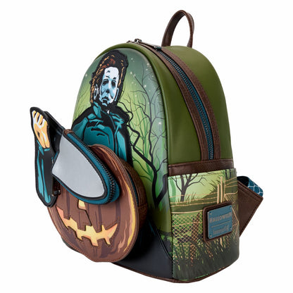 Halloween Michael Myers Pumpkin Glow Mini Backpack With Coin Bag