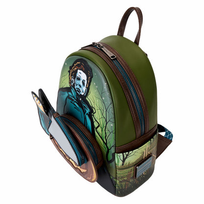 Halloween Michael Myers Pumpkin Glow Mini Backpack With Coin Bag