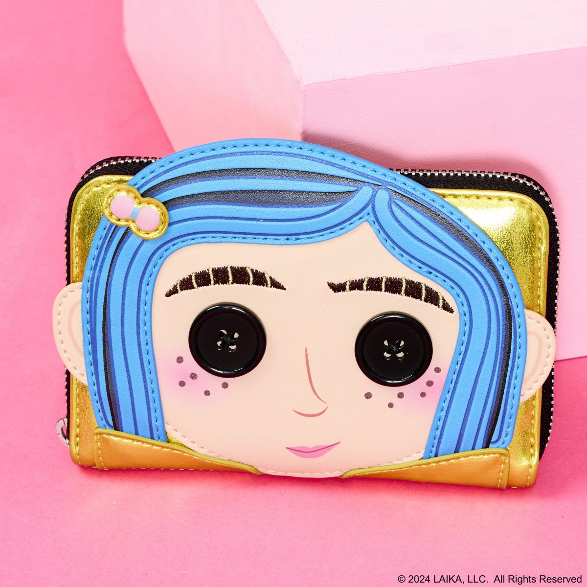 Coraline 15th Anniversary Laika Doll Metallic Cosplay Zip Around Wallet