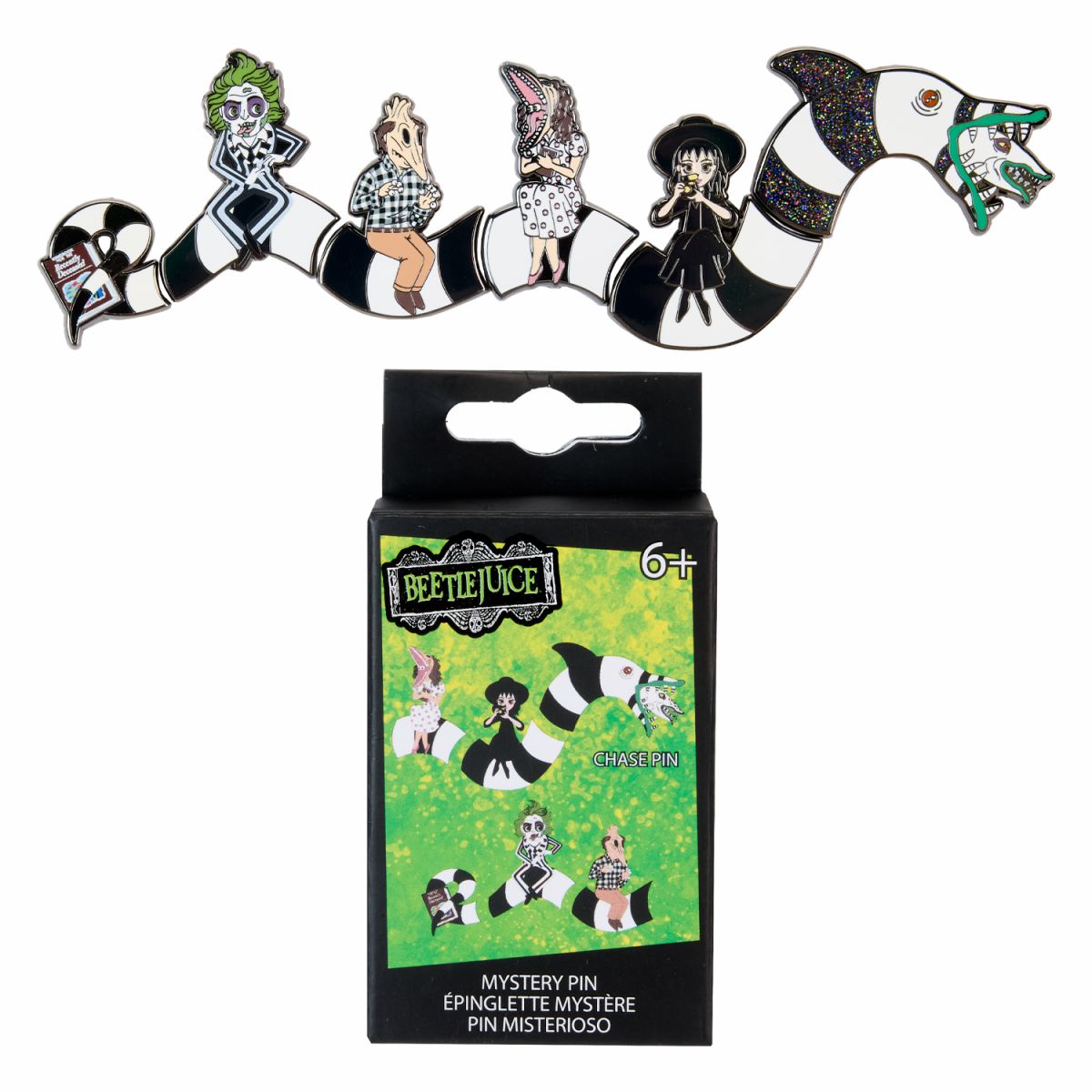 Beetlejuice Sandworm Puzzle Mystery Box Pin