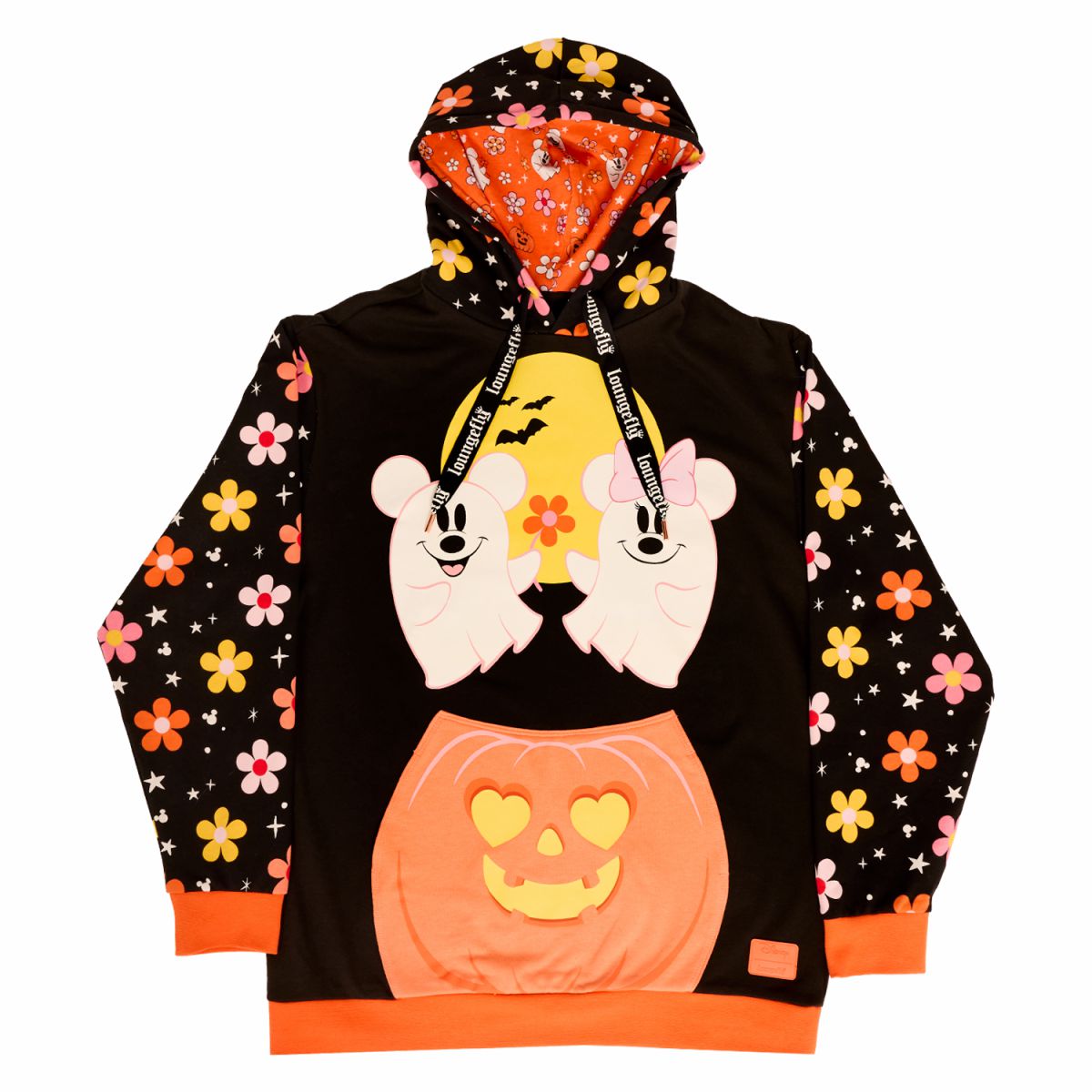 Mickey & Minnie Floral Ghost Glow Unisex Hoodie