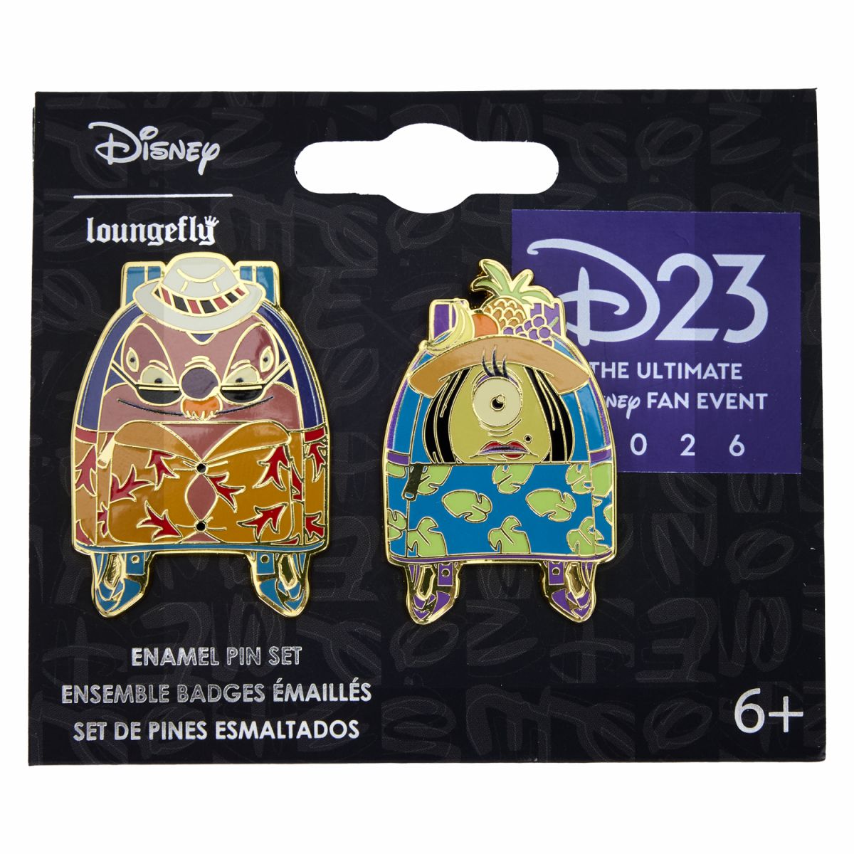 D23 Exclusive Lilo & Stitch Jumba and Pleakley 2-Pack Pin Set
