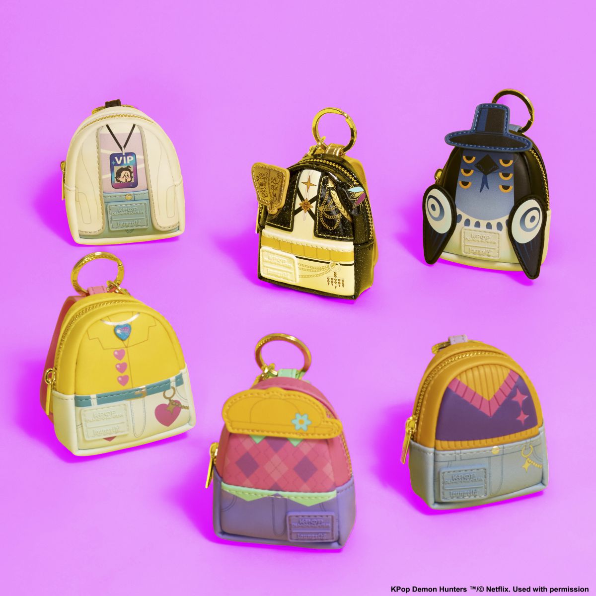 KPop Demon Hunters Exclusive Cosplay Mystery Mini Backpack Keychain Charm