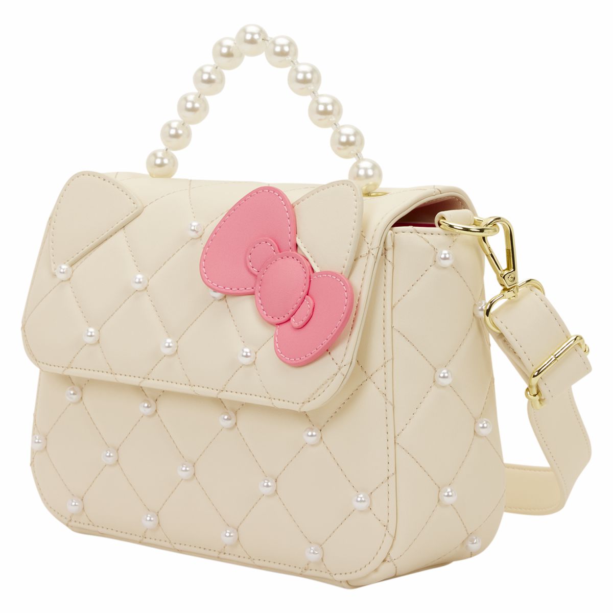 Sanrio Hello Kitty Exclusive Quilted Pearl Handle Crossbody Bag