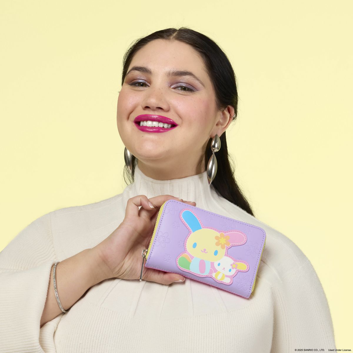 Sanrio Exclusive U*SA*HA*NA Color Block Zip Around Wallet