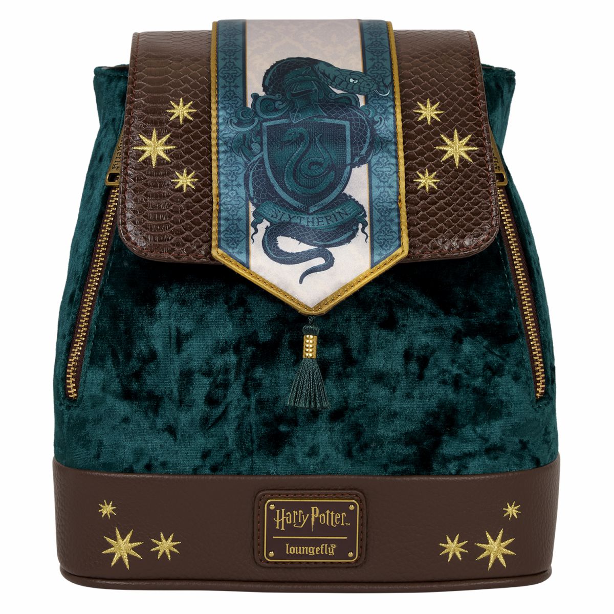 Exclusive Harry Potter Slytherin Banner Velvet Mini Backpack