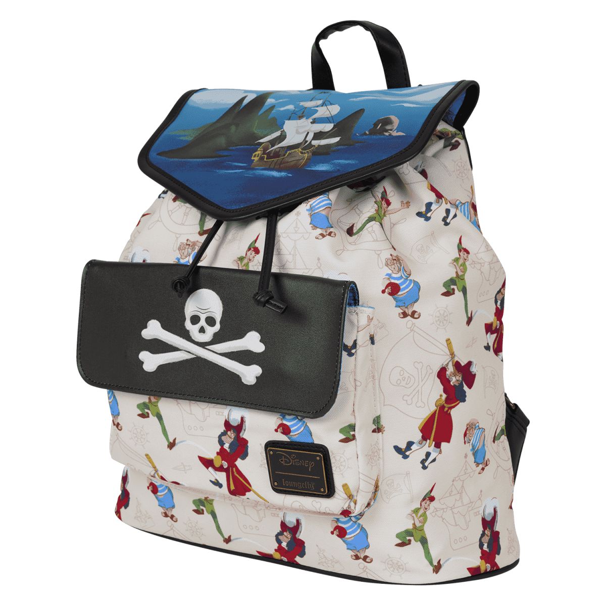 Peter Pan Exclusive Captain Hook Pirate Ship Drawstring Full-Size Backpack