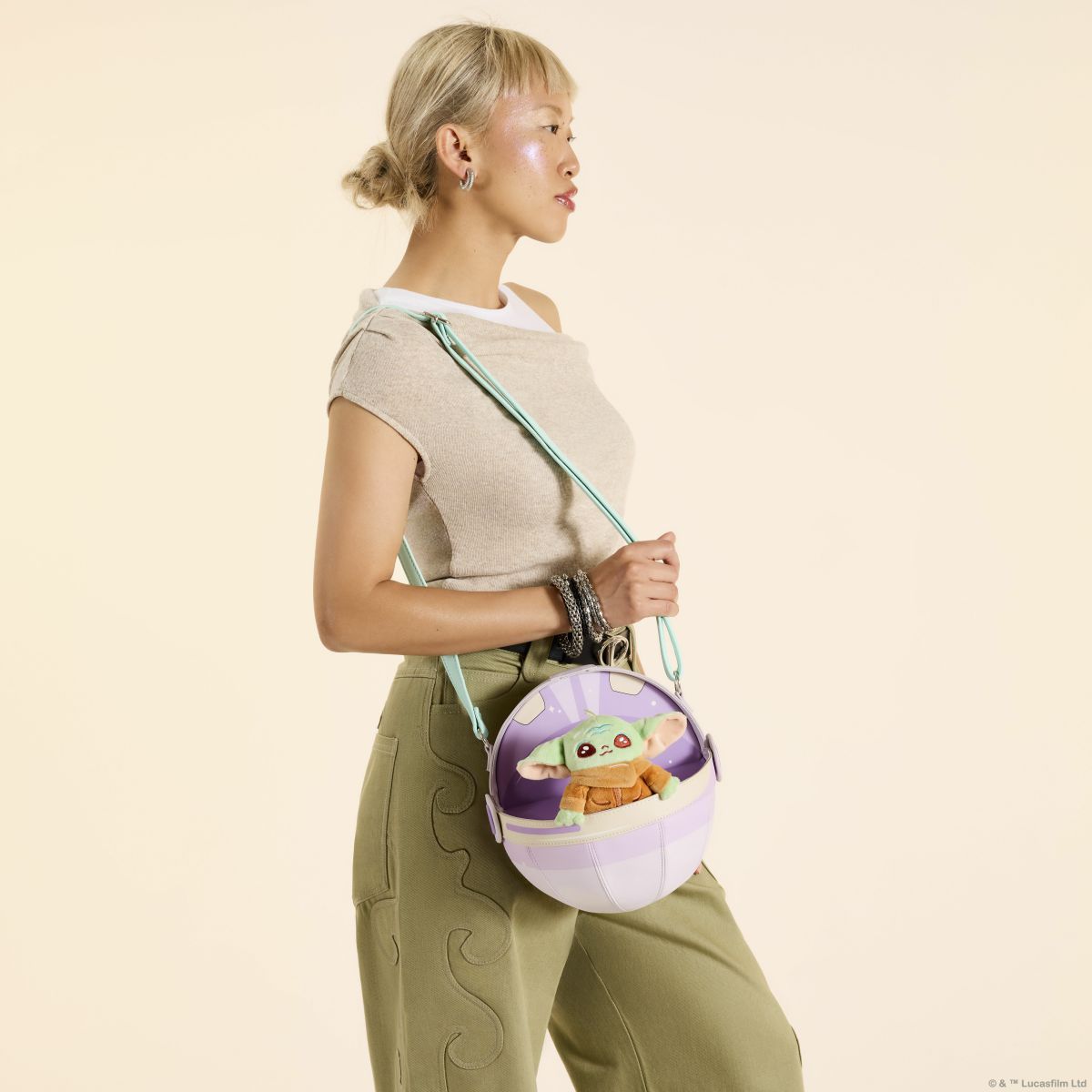 The Mandalorian Grogu Figural Pod Plush Crossbody Bag