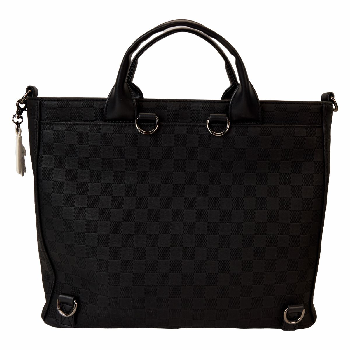 Mickey Mouse Checkered Texture Convertible Backpack & Tote Crossbody Bag