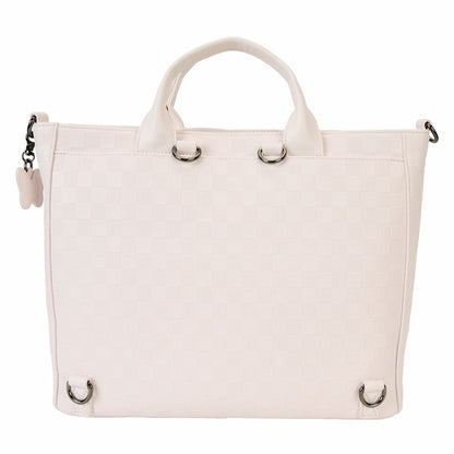 Minnie Mouse Checkered Texture Convertible Backpack & Tote Crossbody Bag