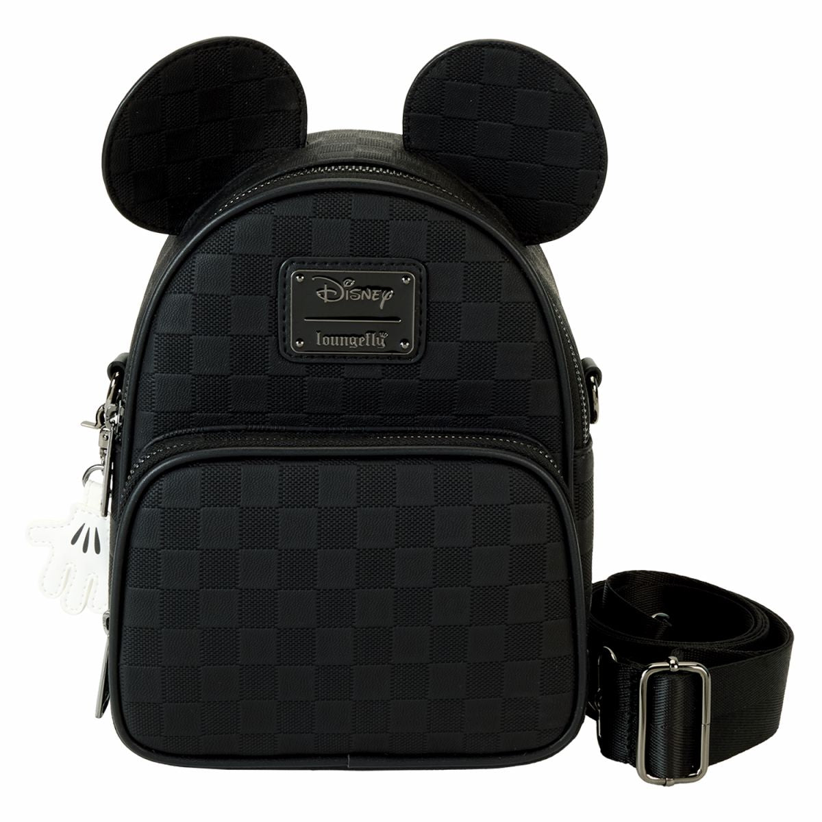 Mickey Mouse Checkered Texture Convertible Mini Backpack & Crossbody Bag