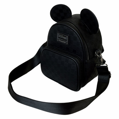 Mickey Mouse Checkered Texture Convertible Mini Backpack & Crossbody Bag