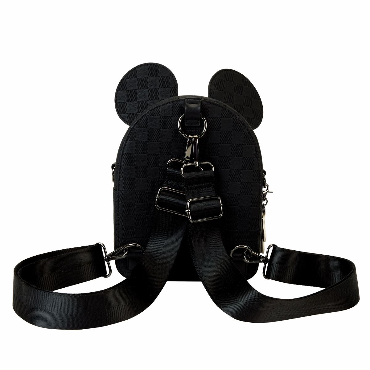Mickey Mouse Checkered Texture Convertible Mini Backpack & Crossbody Bag