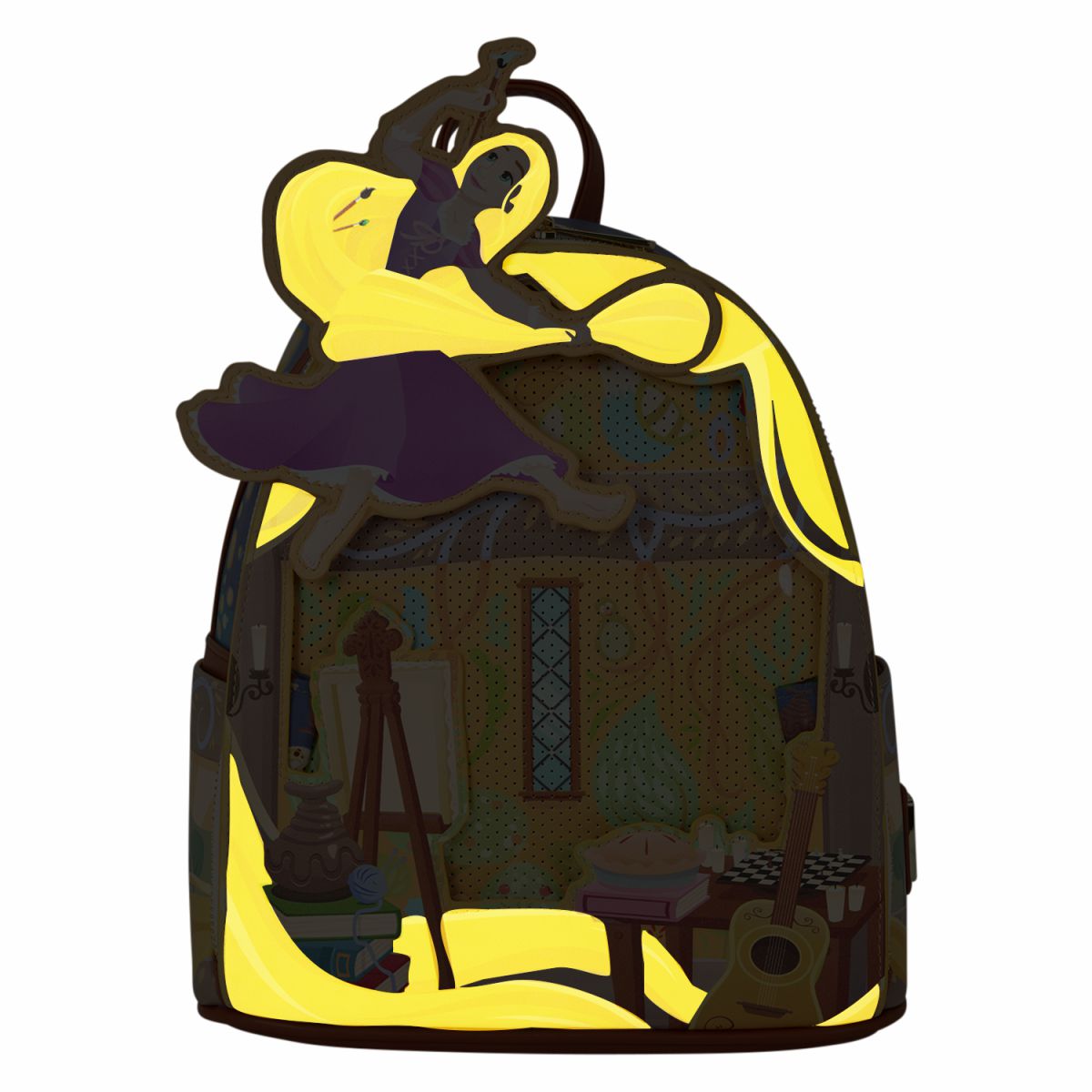 Tangled Rapunzel Glow Pin Trader Mini Backpack