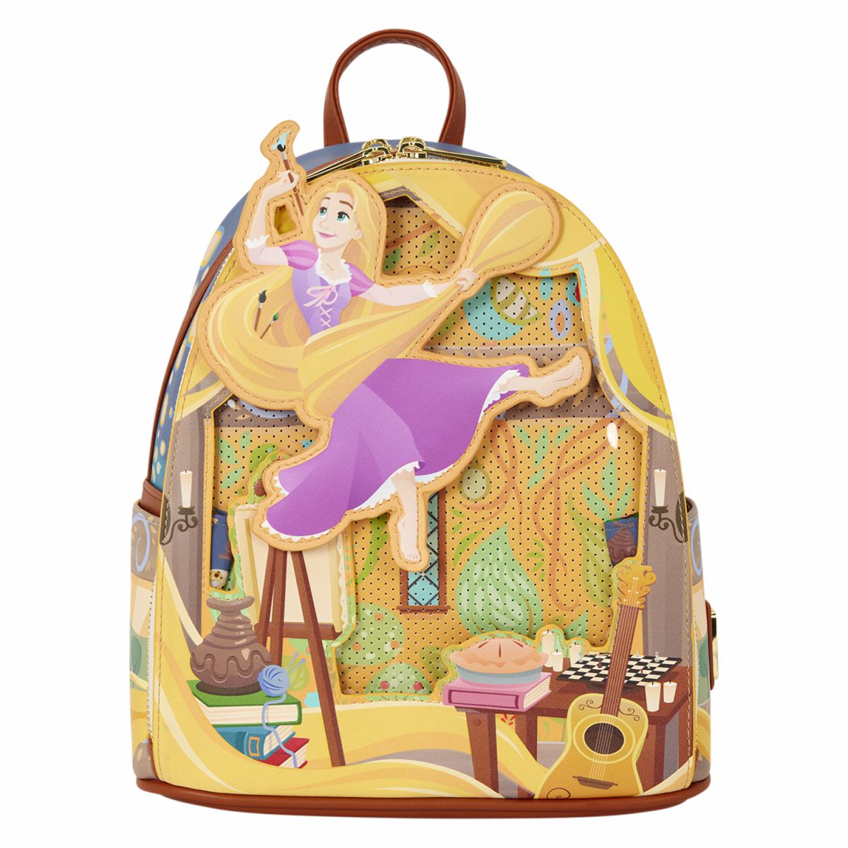 Tangled Rapunzel Glow Pin Trader Mini Backpack
