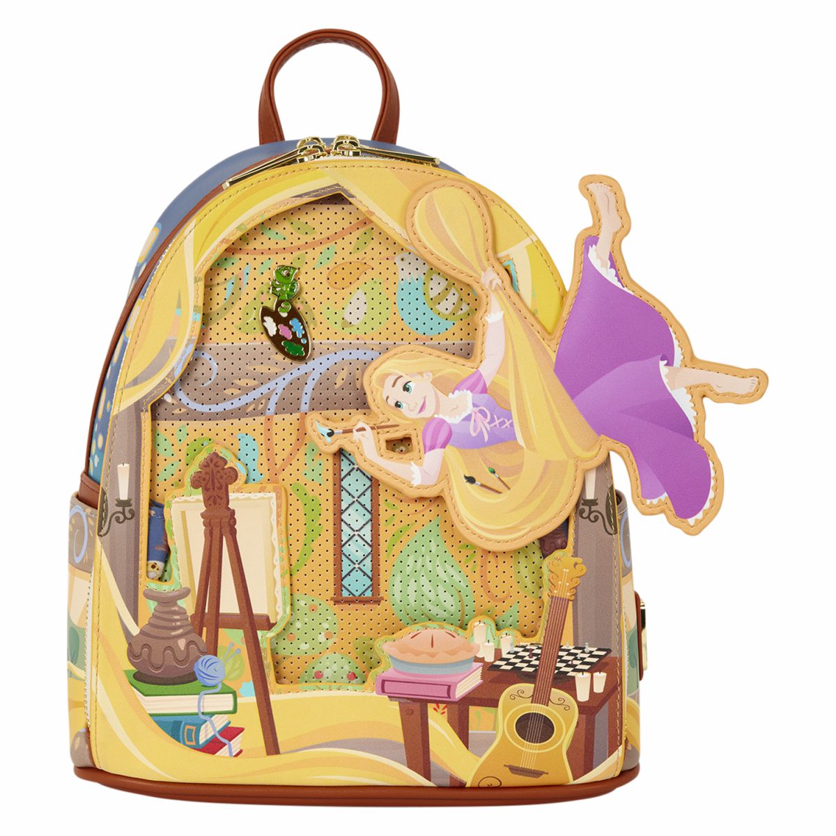 Tangled Rapunzel Glow Pin Trader Mini Backpack