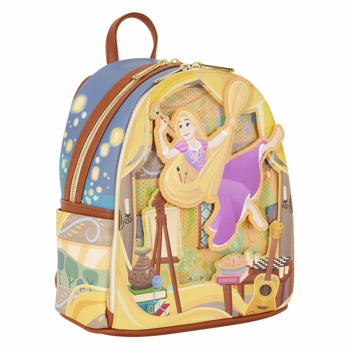 Tangled Rapunzel Glow Pin Trader Mini Backpack