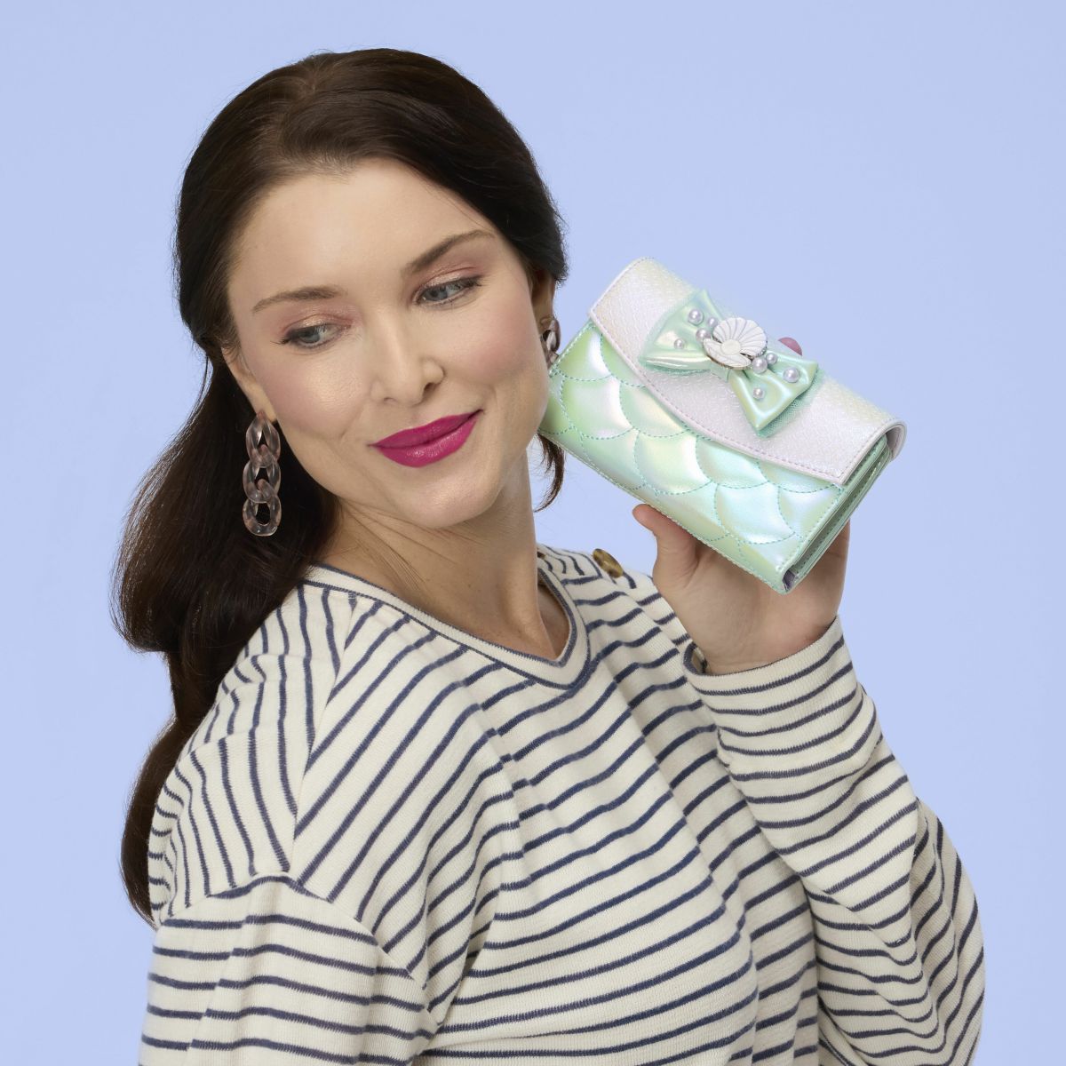 The Little Mermaid Iridescent Pearl Flap Wallet