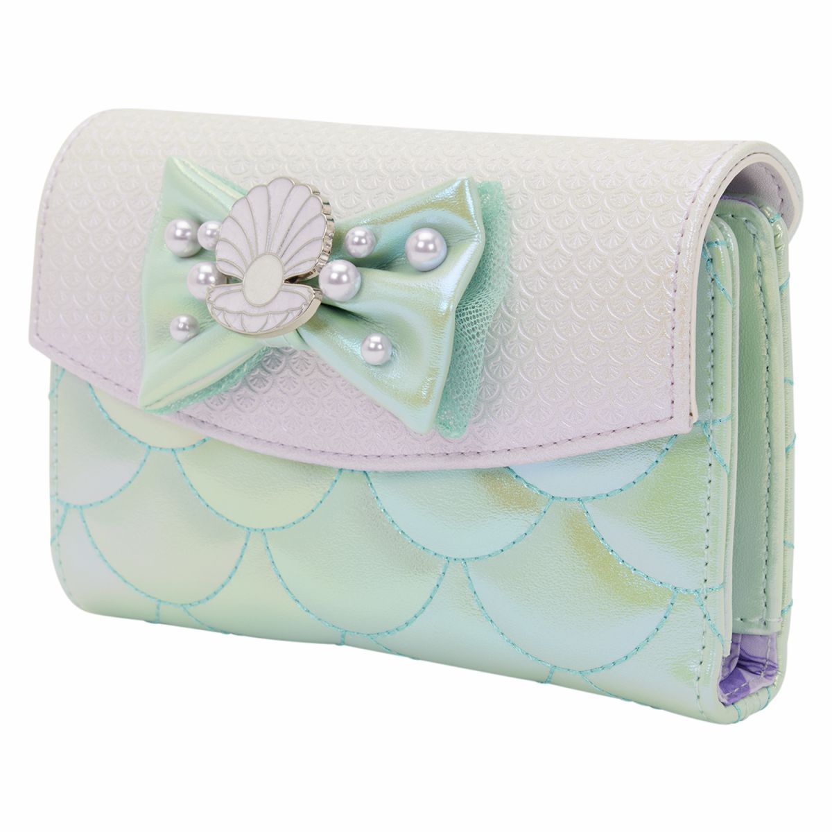 The Little Mermaid Iridescent Pearl Flap Wallet
