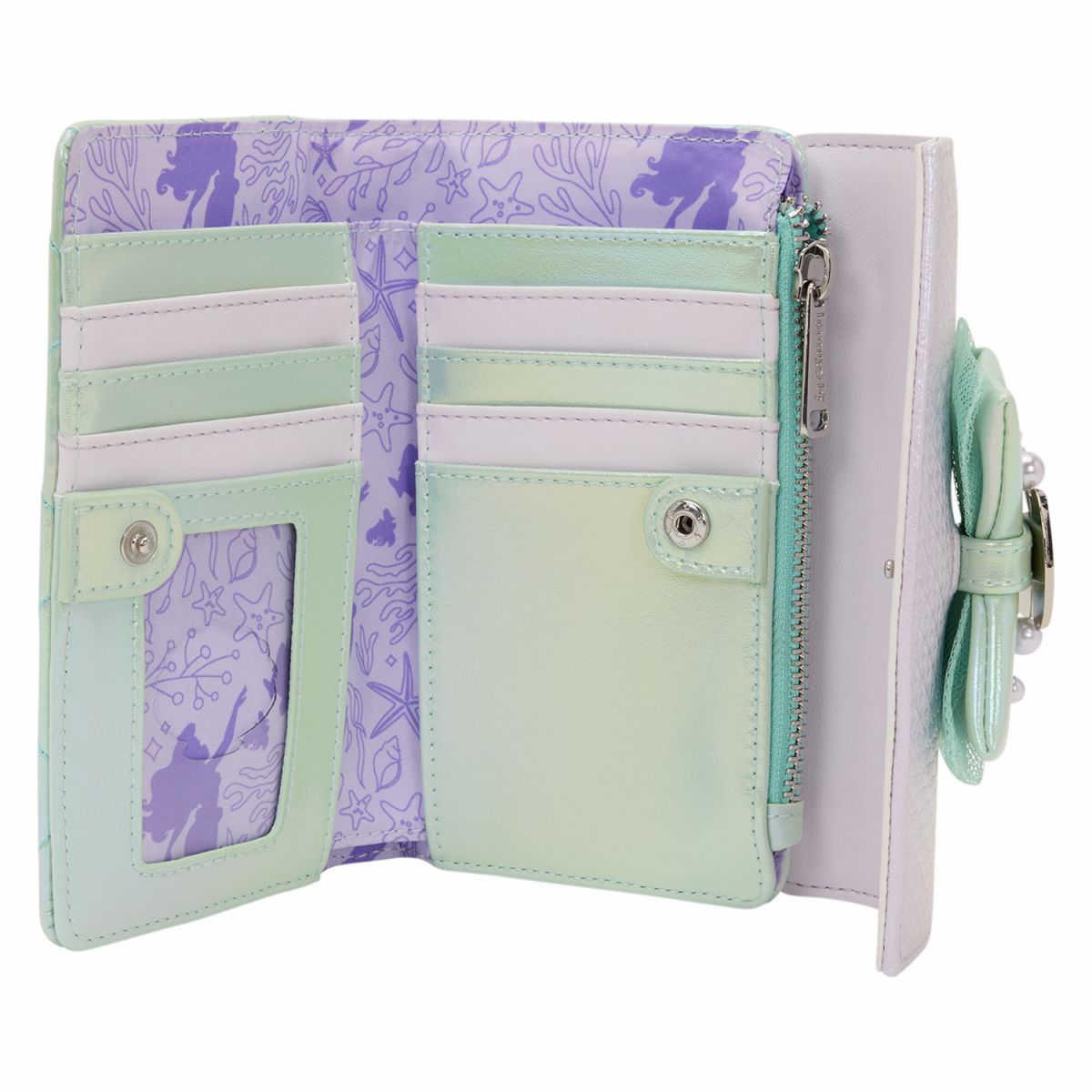 The Little Mermaid Iridescent Pearl Flap Wallet