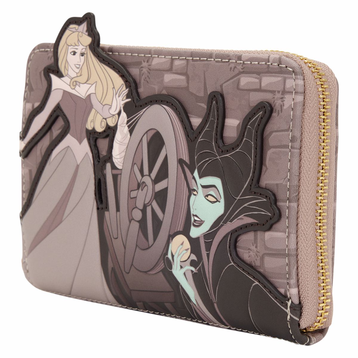 Sleeping Beauty & Maleficent Spinning Wheel Zip Around Wallet