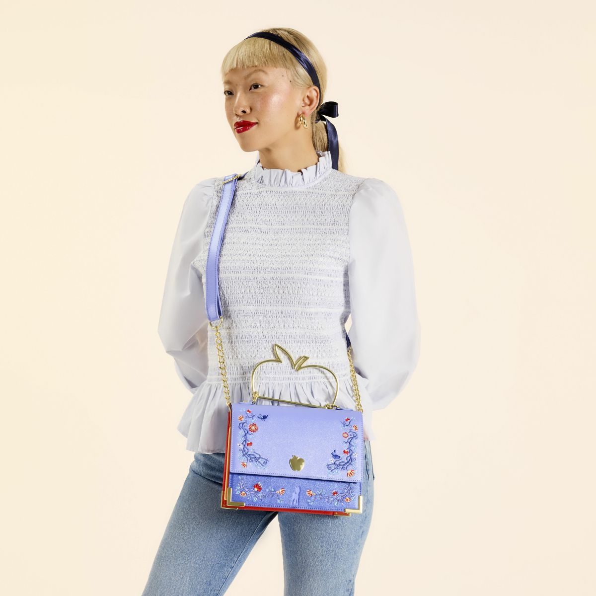 Snow White Shimmer Crossbody Bag