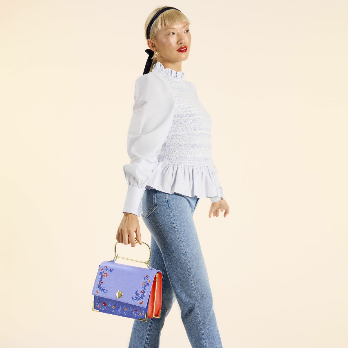 Snow White Shimmer Crossbody Bag