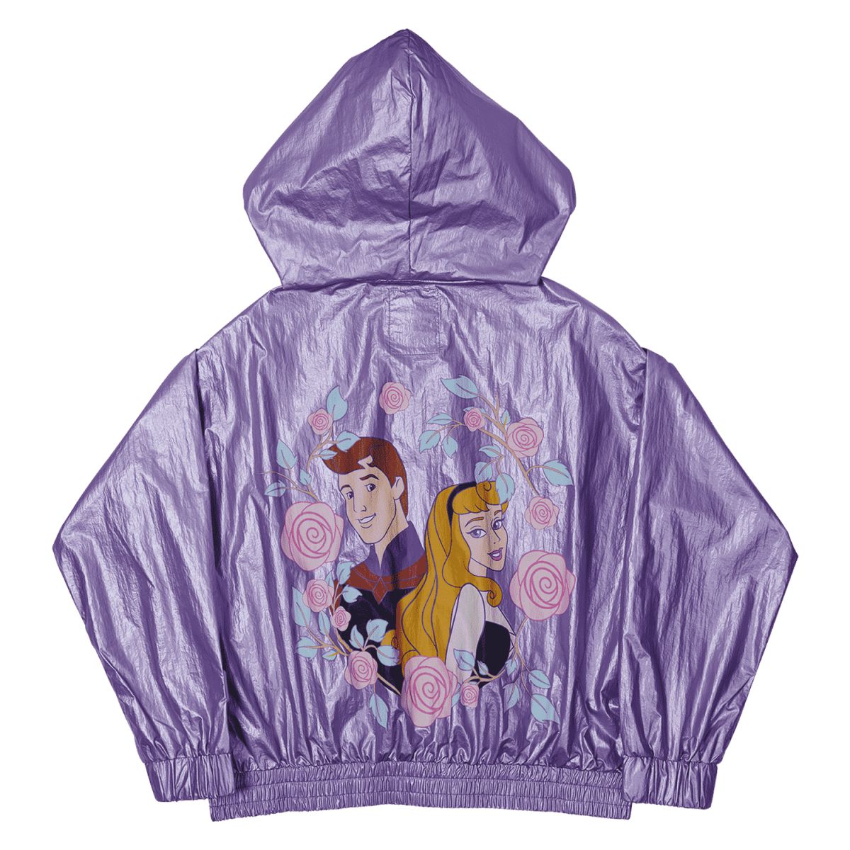 Sleeping Beauty Princess Aurora & Prince Phillip Floral Half-Zip Unisex Windbreaker Jacket