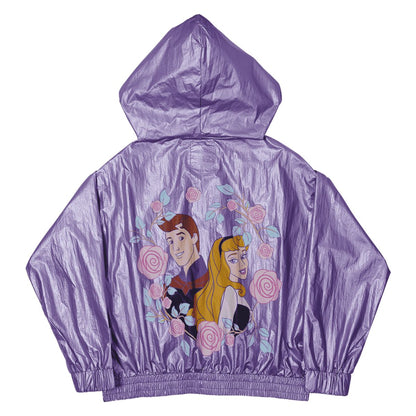 Sleeping Beauty Princess Aurora & Prince Phillip Floral Half-Zip Unisex Windbreaker Jacket