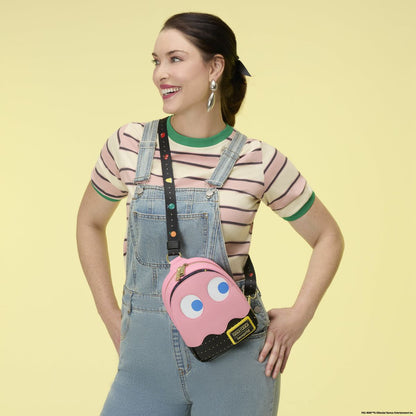 PAC-MAN Pinky Ghost Glow Sling Crossbody Bag