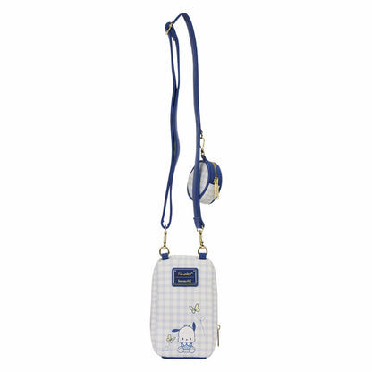 Sanrio Pochacco Gingham Cell Phone Crossbody Bag with Coin Bag