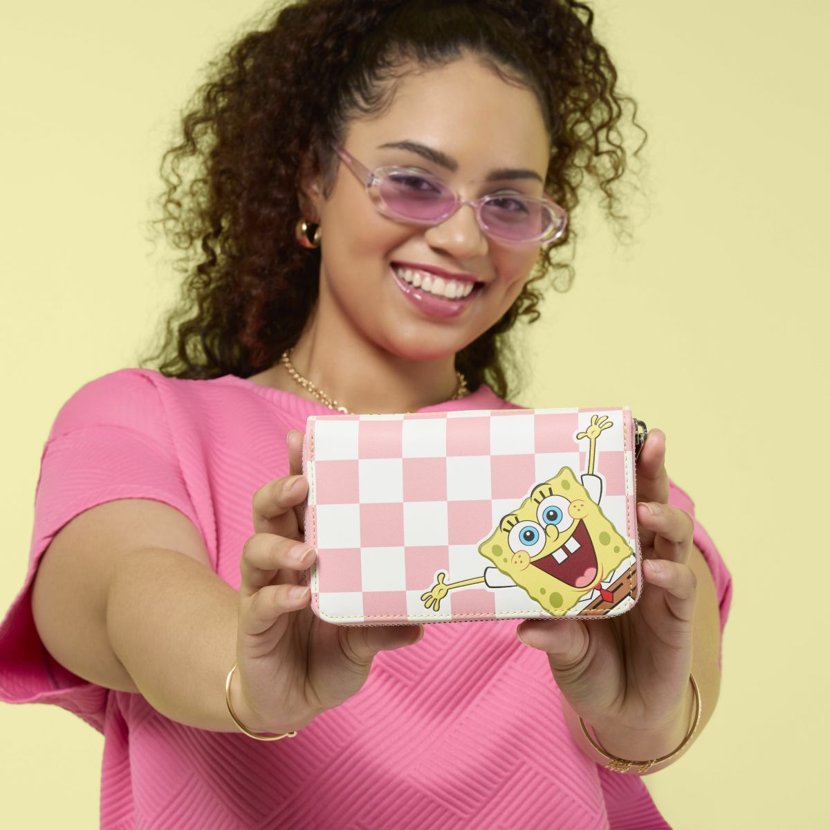 SpongeBob SquarePants & Patrick Star Checkered Zip Around Wallet