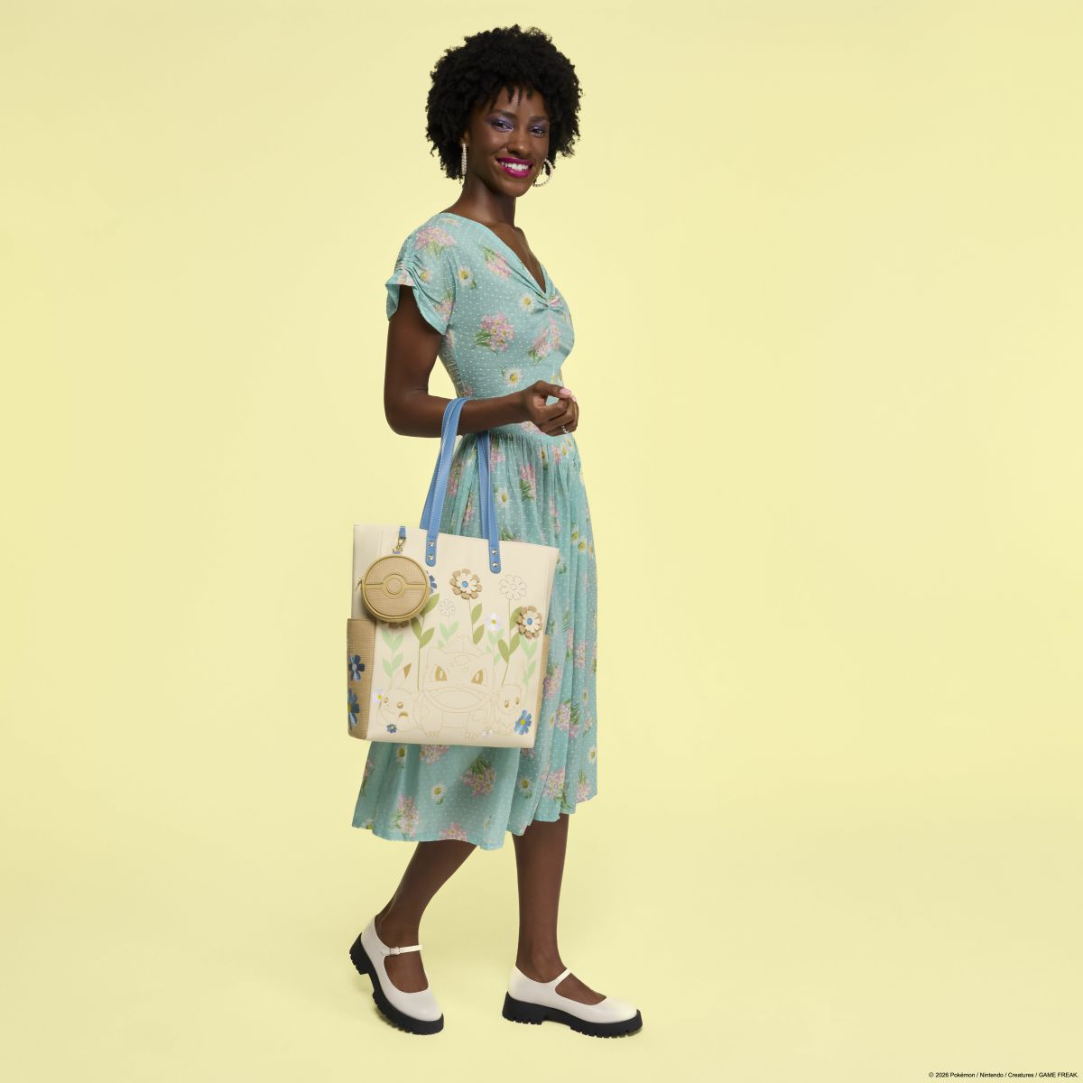 Pokémon Floral Tote Bag with Coin Bag