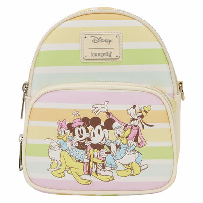 Mickey & Friends Rainbow Stripes Convertible Mini Backpack & Crossbody Bag