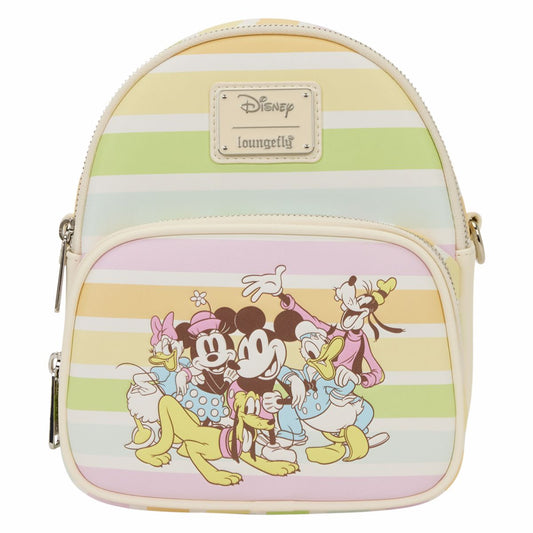 Mickey & Friends Rainbow Stripes Convertible Mini Backpack & Crossbody Bag