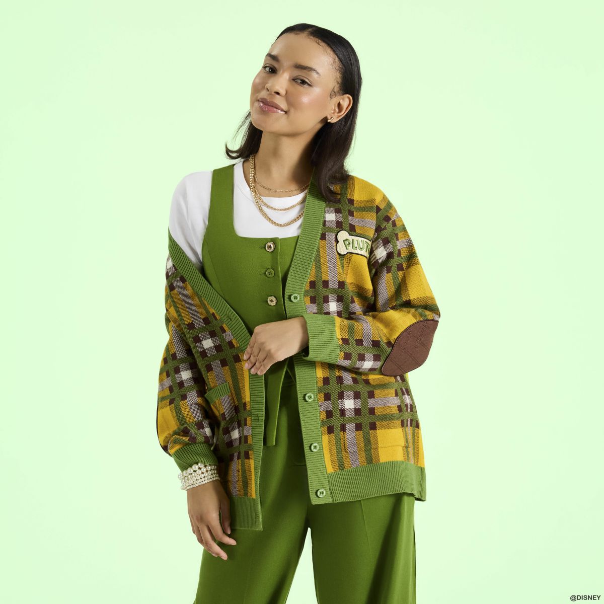 Pluto 95th Anniversary Plaid Knit Cardigan