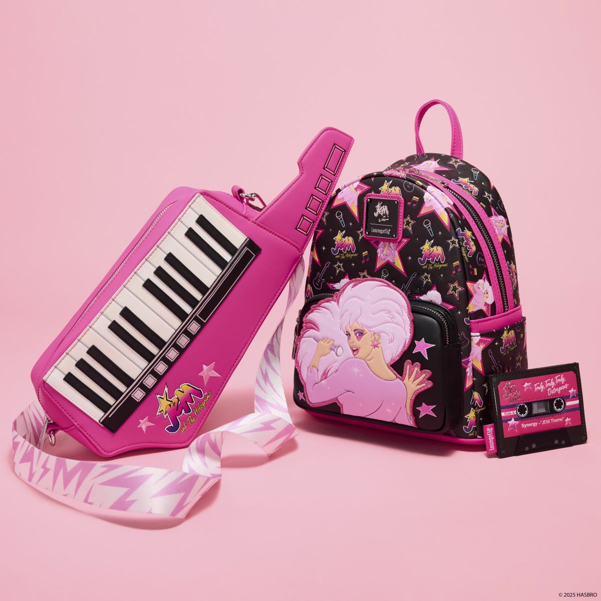 Jem and the Holograms Figural Keytar Glow Crossbody Bag